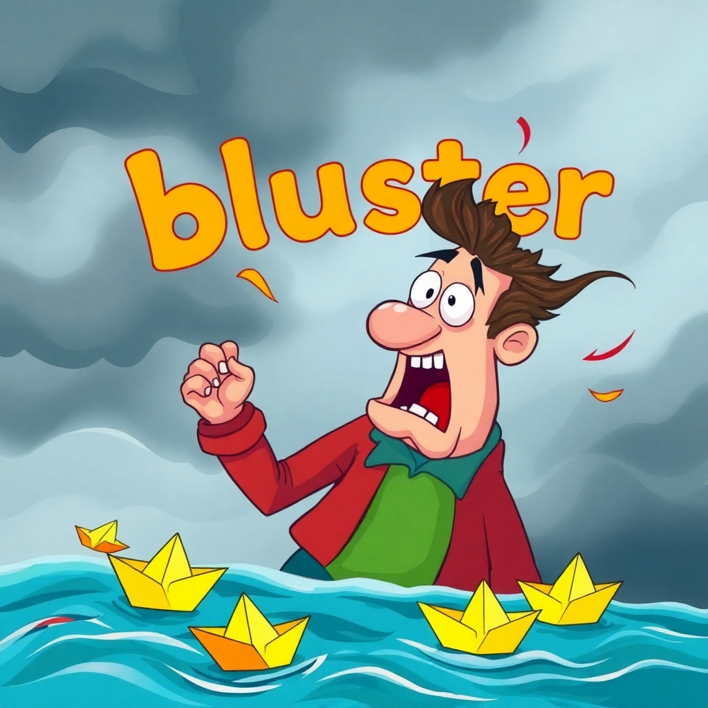 blusterの意味・イメージ画像 - 虚勢、突風、傲慢に振る舞う | RecallDict